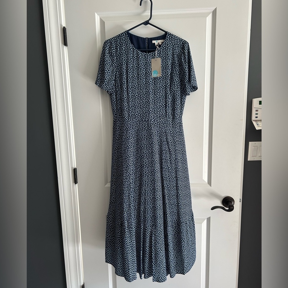 NWT Boden blue polka dot dress size 6